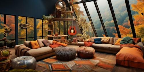 True Autumn Interior Design Color Theory - Earthy Bohemian Style Family Room