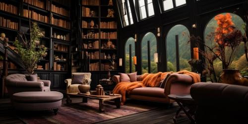Dark Autumn Interior Design Color Theory - Rich and Cozy Library