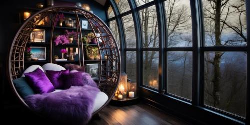 Dark Winter Interior Design Color Theory - Luxe Glam Reading Nook