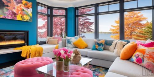 Bright Spring Interior Design Color Theory - Vibrant Eclectic Living Room