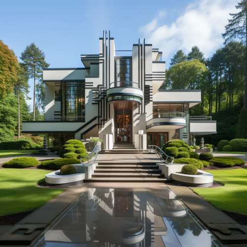 highly stylized art deco home
