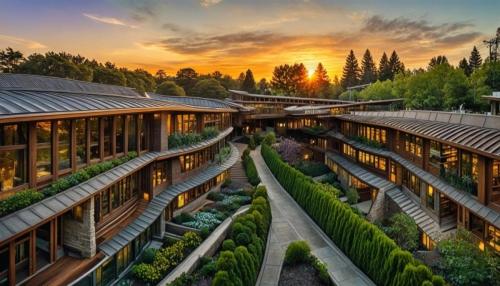 Sunrise Prairie exterior courtyard apartment design, style reference