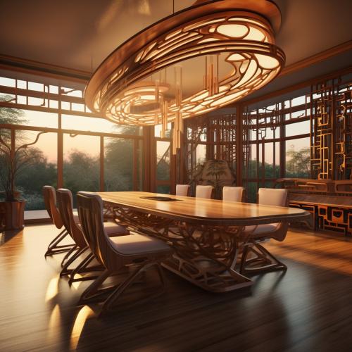 art nouveau ai generated architecture interior design dining room
