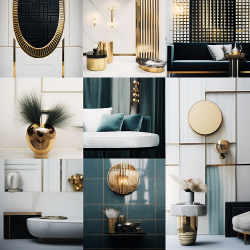 art deco interior design mood board 2