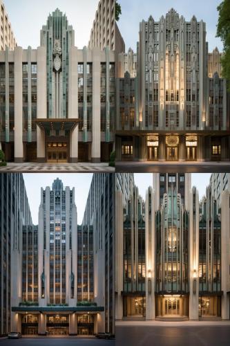 art deco revival, highly ornate commercial facade, part of a series on AI workflows for architecture