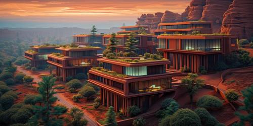 High Desert Usonian Multiplex Condos - Verticality