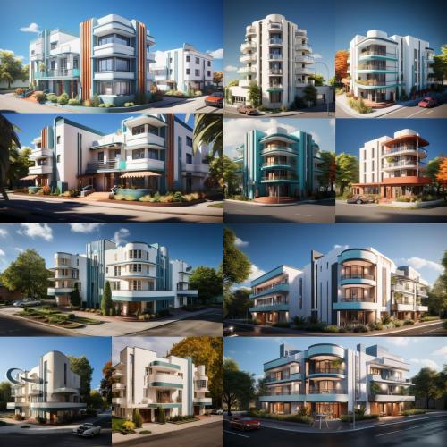 affordable apartment concept, miami beach style, part of a series on ai workflows