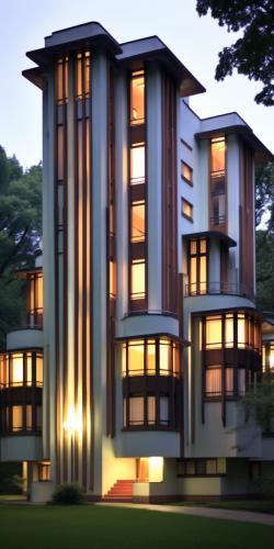 Usonian-inspired striking slender mid-rise condos