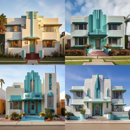 generic art deco home, ai architecture