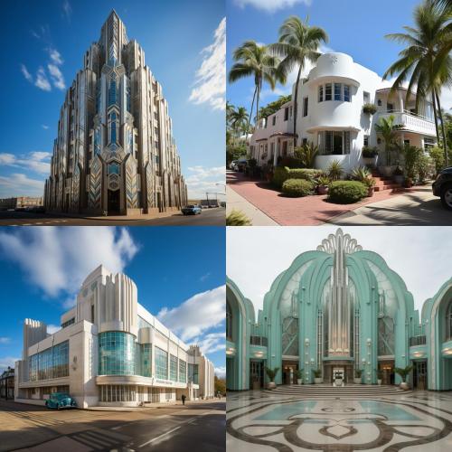 highly stylized art deco and streamline moderne architecture 2