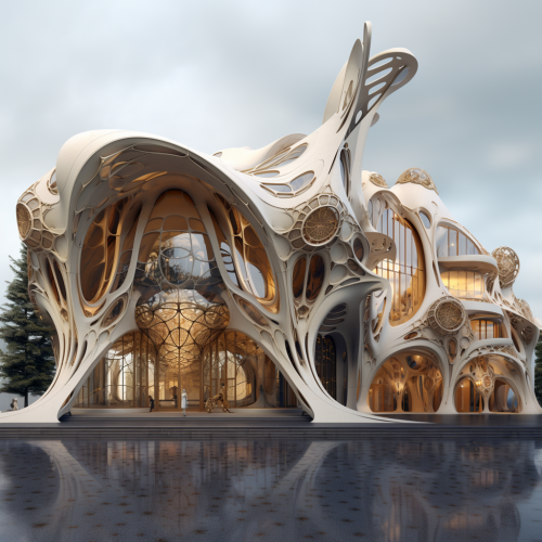 organic art nouveau futuristic community center